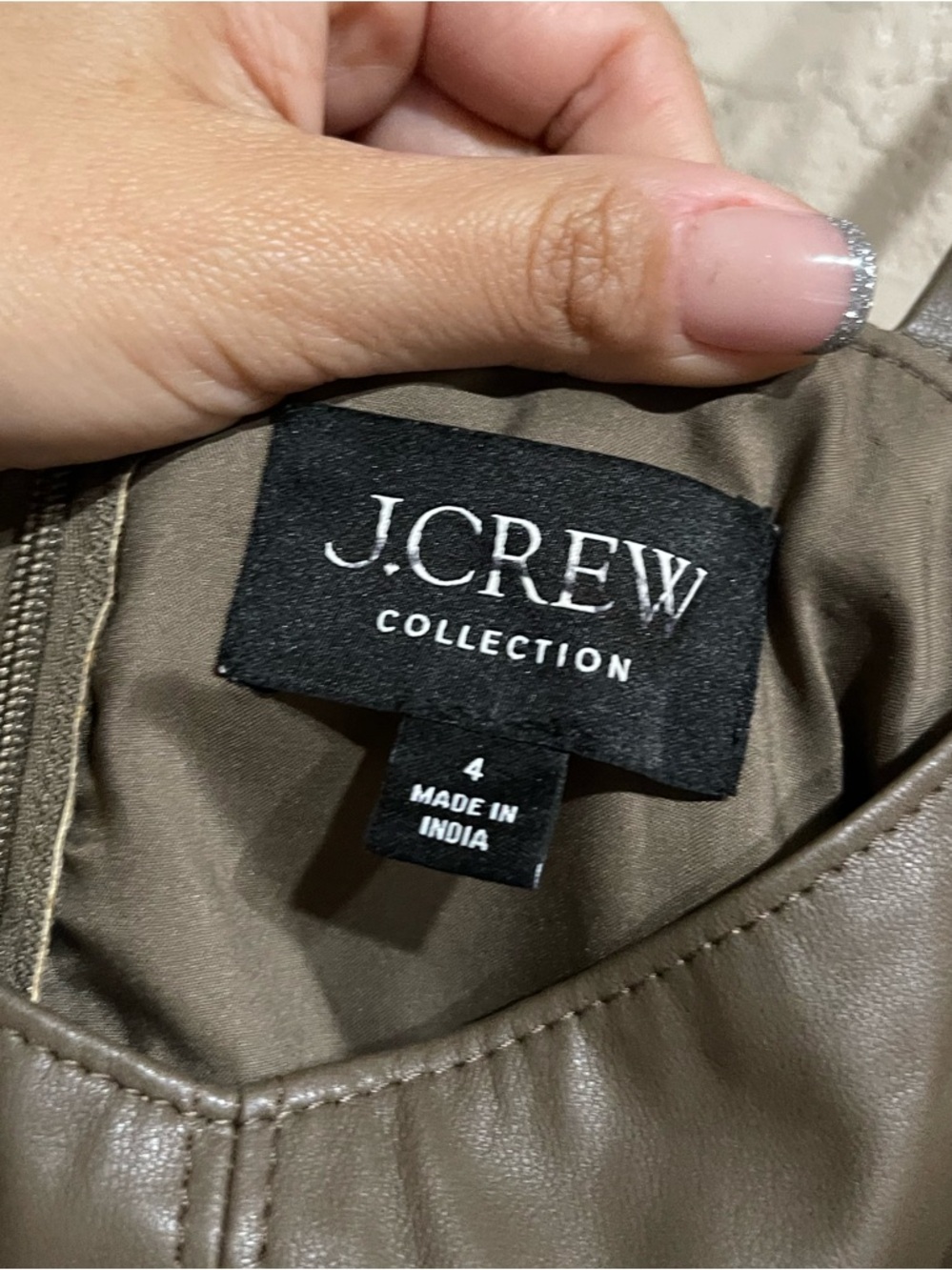 J.Crew Collection | Faux Leather Pleated Midi Dress Size: 4 - Picture 5 of 7